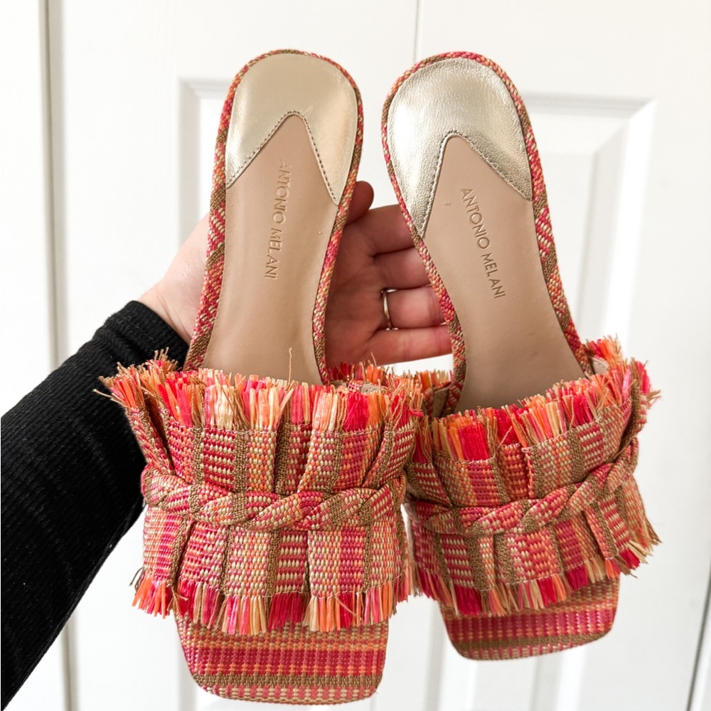 Antonio Melani Colorful Fringe Women's Heels - Picture 3 of 6